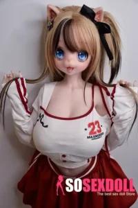 148cm 4ft9 Cute Yellow Hair Cat Ear Love Dolls Realistic Love Dolls Vagina Toys