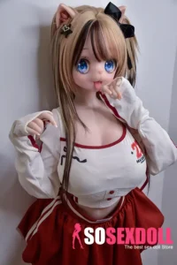 148cm 4ft9 Cute Yellow Hair Cat Ear Love Dolls Realistic Love Dolls Vagina Toys
