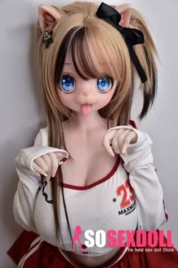 148cm 4ft9 Cute Yellow Hair Cat Ear Love Dolls Realistic Love Dolls Vagina Toys