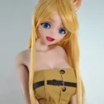 148cm 4ft9 Golden Cat Ear Long Hair Sex Dolls Cheap Sex Toys Female Sex Dolls