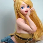 148cm 4ft9 Golden Cat Ear Long Hair Sex Dolls Cheap Sex Toys Female Sex Dolls