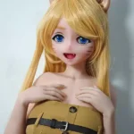 148cm 4ft9 Golden Cat Ear Long Hair Sex Dolls Cheap Sex Toys Female Sex Dolls