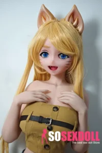 148cm 4ft9 Golden Cat Ear Long Hair Sex Dolls Cheap Sex Toys Female Sex Dolls