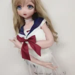 148cm 4ft9 Golden Curly Hair Uniform Sex Dolls Fantasy Dolls Sex Toys