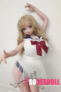 148cm 4ft9 Golden Curly Hair Uniform Sex Dolls Fantasy Dolls Sex Toys