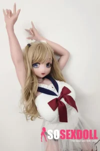 148cm 4ft9 Golden Curly Hair Uniform Sex Dolls Fantasy Dolls Sex Toys
