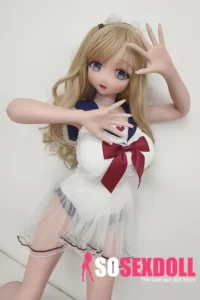 148cm 4ft9 Golden Curly Hair Uniform Sex Dolls Fantasy Dolls Sex Toys