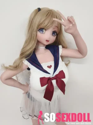 148cm 4ft9 Golden Curly Hair Uniform Sex Dolls Fantasy Dolls Sex Toys