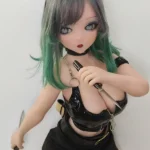 148cm 4ft9 Green Haired Leather Jacket Sex Dolls High Quality Sex Dolls