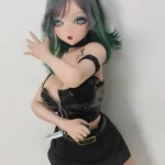 148cm 4ft9 Green Haired Leather Jacket Sex Dolls High Quality Sex Dolls