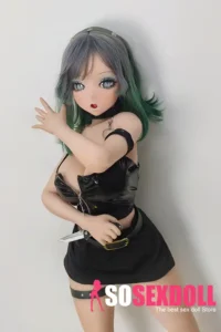 148cm 4ft9 Green Haired Leather Jacket Sex Dolls High Quality Sex Dolls