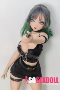 148cm 4ft9 Green Haired Leather Jacket Sex Dolls High Quality Sex Dolls