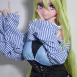148cm 4ft9 Green Striped Hair Dress Sex Dolls Fantasy Sex Toys Hottest Sex Dolls