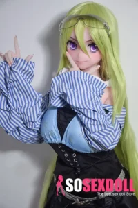 148cm 4ft9 Green Striped Hair Dress Sex Dolls Fantasy Sex Toys Hottest Sex Dolls