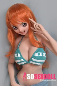 148cm 4ft9 Orange Curly Hair Sex Dolls Most Realistic Fantasy Sex Dolls