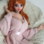 148cm 4ft9 Orange Curly Hair Sexy Love Dolls Realistic Life Size Dolls