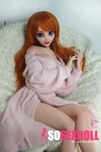 148cm 4ft9 Orange Curly Hair Sexy Love Dolls Realistic Life Size Dolls