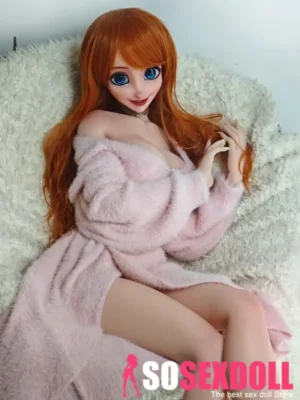 148cm 4ft9 Orange Curly Hair Sexy Love Dolls Realistic Life Size Dolls