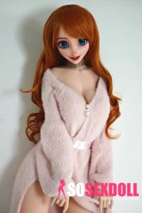 148cm 4ft9 Orange Curly Hair Sexy Love Dolls Realistic Life Size Dolls