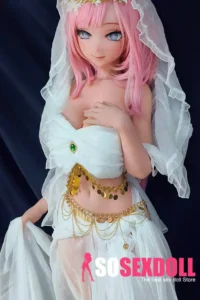 148cm 4ft9 Pink Haired Wedding Dress Sex Dolls Adult Toys Sex Game Dolls