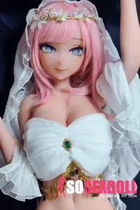 148cm 4ft9 Pink Haired Wedding Dress Sex Dolls Adult Toys Sex Game Dolls