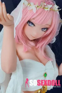 148cm 4ft9 Pink Haired Wedding Dress Sex Dolls Adult Toys Sex Game Dolls