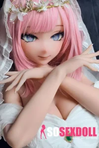 148cm 4ft9 Pink Haired Wedding Dress Sex Dolls Adult Toys Sex Game Dolls