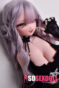 148cm 4ft9 Pink Purple Curly Hair Sex Dolls Full Body Sex Dolls