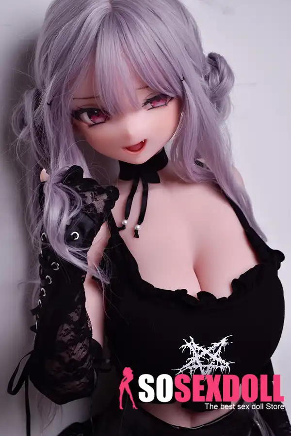 148cm 4ft9 Pink Purple Curly Hair Sex Dolls Full Body Sex Dolls