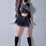 148cm 4ft9 Purple Hair Denim Skirt Sex Dolls Adult Toys Secret Sex Toys
