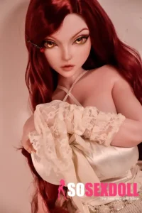148cm 4ft9 Red Curly Hair Temperament Love Dolls Silicone Female Sex Dolls