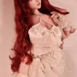 148cm 4ft9 Red Curly Hair Temperament Love Dolls Silicone Female Sex Dolls