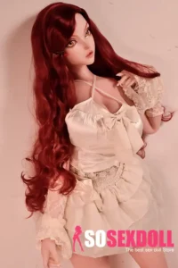 148cm 4ft9 Red Curly Hair Temperament Love Dolls Silicone Female Sex Dolls