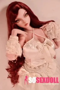 148cm 4ft9 Red Curly Hair Temperament Love Dolls Silicone Female Sex Dolls