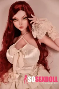 148cm 4ft9 Red Curly Hair Temperament Love Dolls Silicone Female Sex Dolls