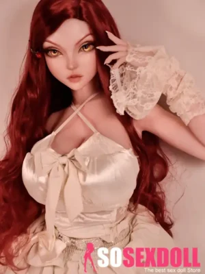 148cm 4ft9 Red Curly Hair Temperament Love Dolls Silicone Female Sex Dolls