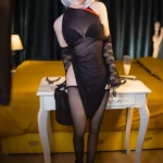 148cm 4ft9 TPE Petite Body Silver Hair Sex Doll 204 Head Wearing Black Lingerie