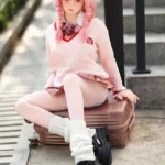 148cm 4ft9 TPE Pink Hair Schoolgirl Look Sex Doll In Stock(US Only)