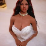 148cm 4ft9 TPE Seductive Busty Curvy Body Sex Doll 205 Head In White Gown