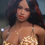 148cm 4ft9 TPE Seductive Curves Round Breasts Sex Doll With Sexy Leopard Lingerie