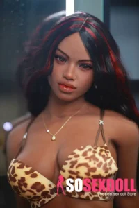 148cm 4ft9 TPE Seductive Curves Round Breasts Sex Doll With Sexy Leopard Lingerie