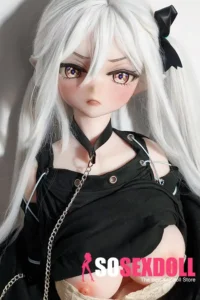 148cm 4ft9 White Hair Black Skirt Sex Dolls Life Like Dolls Silicone Sex Dolls Partners