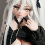 148cm 4ft9 White Hair Black Skirt Sex Dolls Life Like Dolls Silicone Sex Dolls Partners
