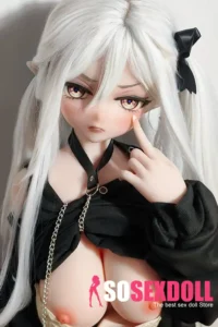 148cm 4ft9 White Hair Black Skirt Sex Dolls Life Like Dolls Silicone Sex Dolls Partners