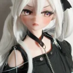 148cm 4ft9 White Hair Black Skirt Sex Dolls Life Like Dolls Silicone Sex Dolls Partners