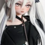 148cm 4ft9 White Hair Black Skirt Sex Dolls Life Like Dolls Silicone Sex Dolls Partners