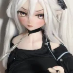 148cm 4ft9 White Hair Black Skirt Sex Dolls Life Like Dolls Silicone Sex Dolls Partners