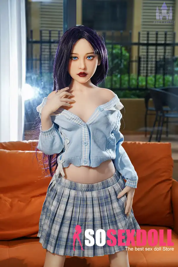 150cm 4ft9 TPE Small Breast Slim Body Purple Hair Sex Doll #DC14 Head