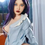 150cm 4ft9 TPE Small Breast Slim Body Purple Hair Sex Doll #DC14 Head