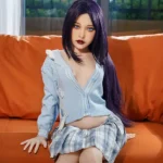 150cm 4ft9 TPE Small Breast Slim Body Purple Hair Sex Doll #DC14 Head